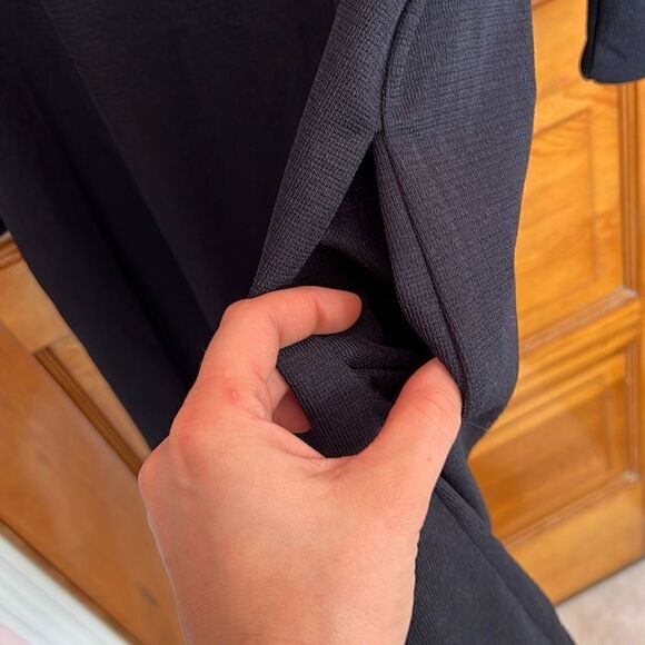 Deep Navy Scoop Neck Button Accent Tunic Dress Medium - Picture 4 of 6